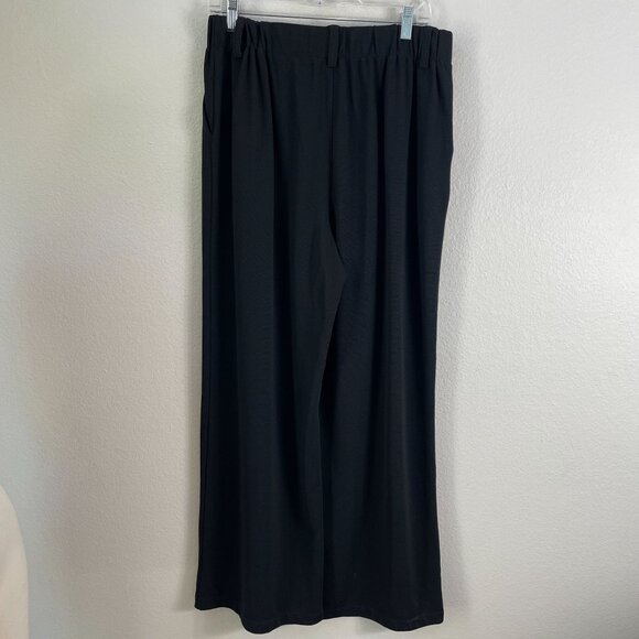 Halara Womens Large Tall Black Wide Leg Trousers Pleated Pull On Pants - Picture 7 of 8